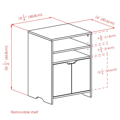 Nova Open Shelf Storage Cabinet, White