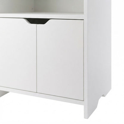 Composite Wood Shelving Unit with Open Shelves for Kitchen or Office, White