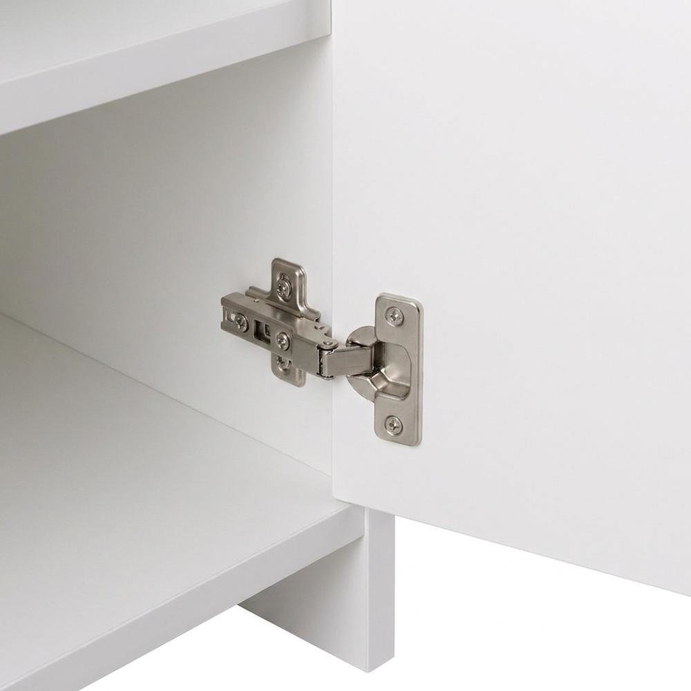 Composite Wood Shelving Unit with Open Shelves for Kitchen or Office, White