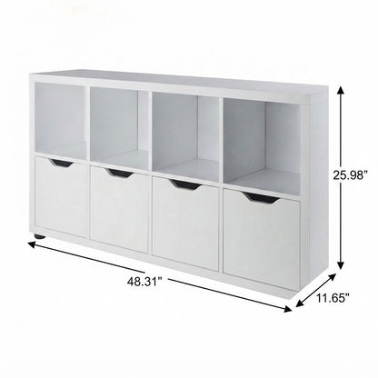 Composite Wood Buffet Cabinet with Doors, Shelves and Sideboard, White