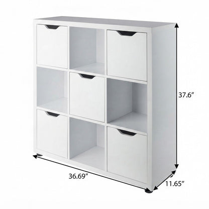 Composite Wood Cube Shelf Unit with Open Cubbies and Shelving, White
