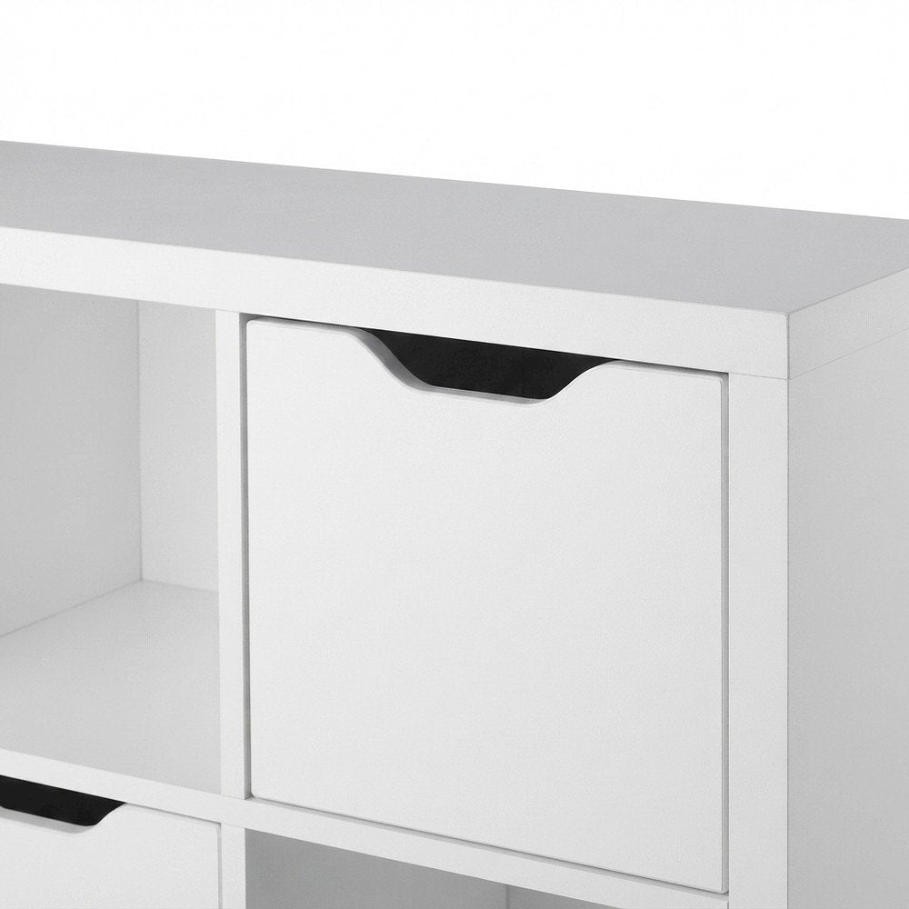 Composite Wood Cube Shelf Unit with Open Cubbies and Shelving, White