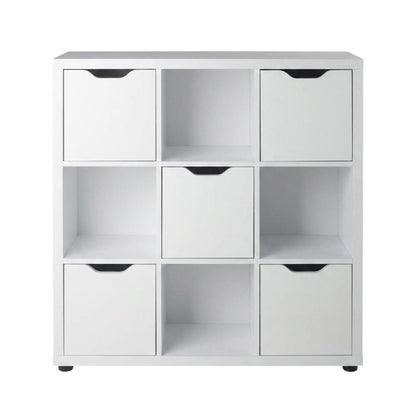 Composite Wood Cube Shelf Unit with Open Cubbies and Shelving, White