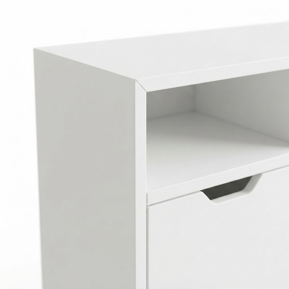 Composite Wood 5-Piece Office Storage Cabinet Set with Cube Shelves, White
