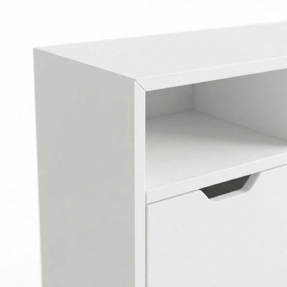 Composite Wood 5-Piece Office Storage Cabinet Set with Cube Shelves, White