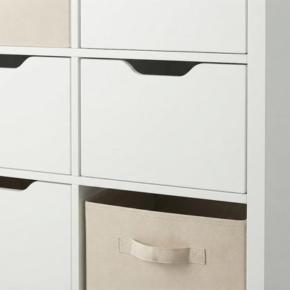 Composite Wood 5-Piece Office Storage Cabinet Set with Cube Shelves, White