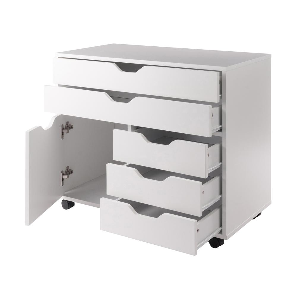 Halifax 3 Section Mobile Storage Cabinet, White
