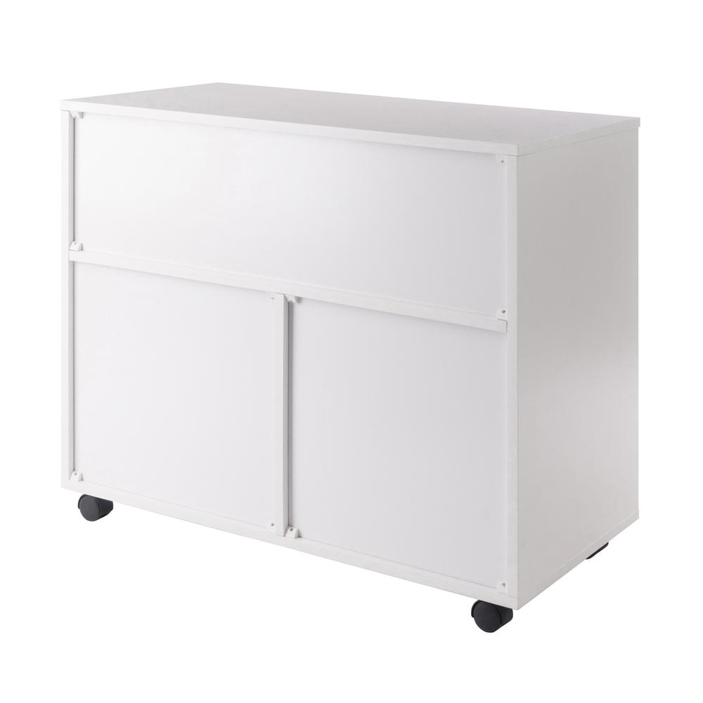 Halifax 3 Section Mobile Storage Cabinet, White