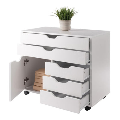 Halifax 3 Section Mobile Storage Cabinet, White