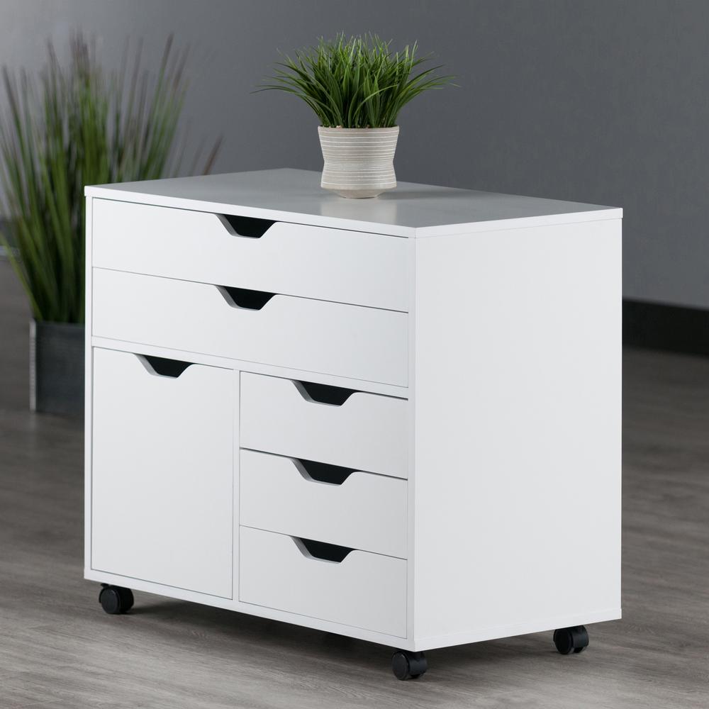 Halifax 3 Section Mobile Storage Cabinet, White