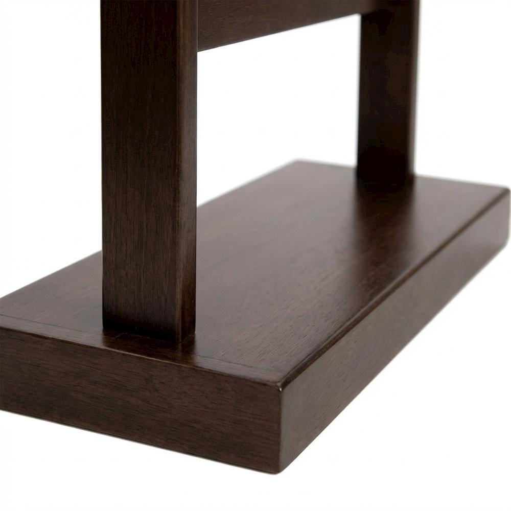 Dark Espresso Solid Wood Clothes Valet Stand with Mirror, Drawer, and Tray