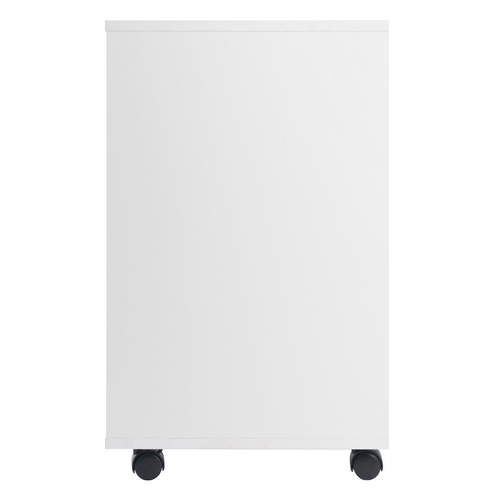 Norfolk 6 Bins, 2 Drawer Mobile Cabinet, White Finish
