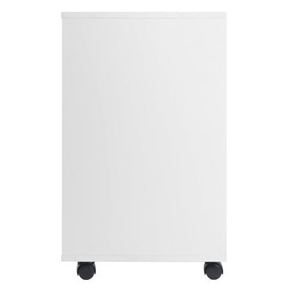 Norfolk 6 Bins, 2 Drawer Mobile Cabinet, White Finish