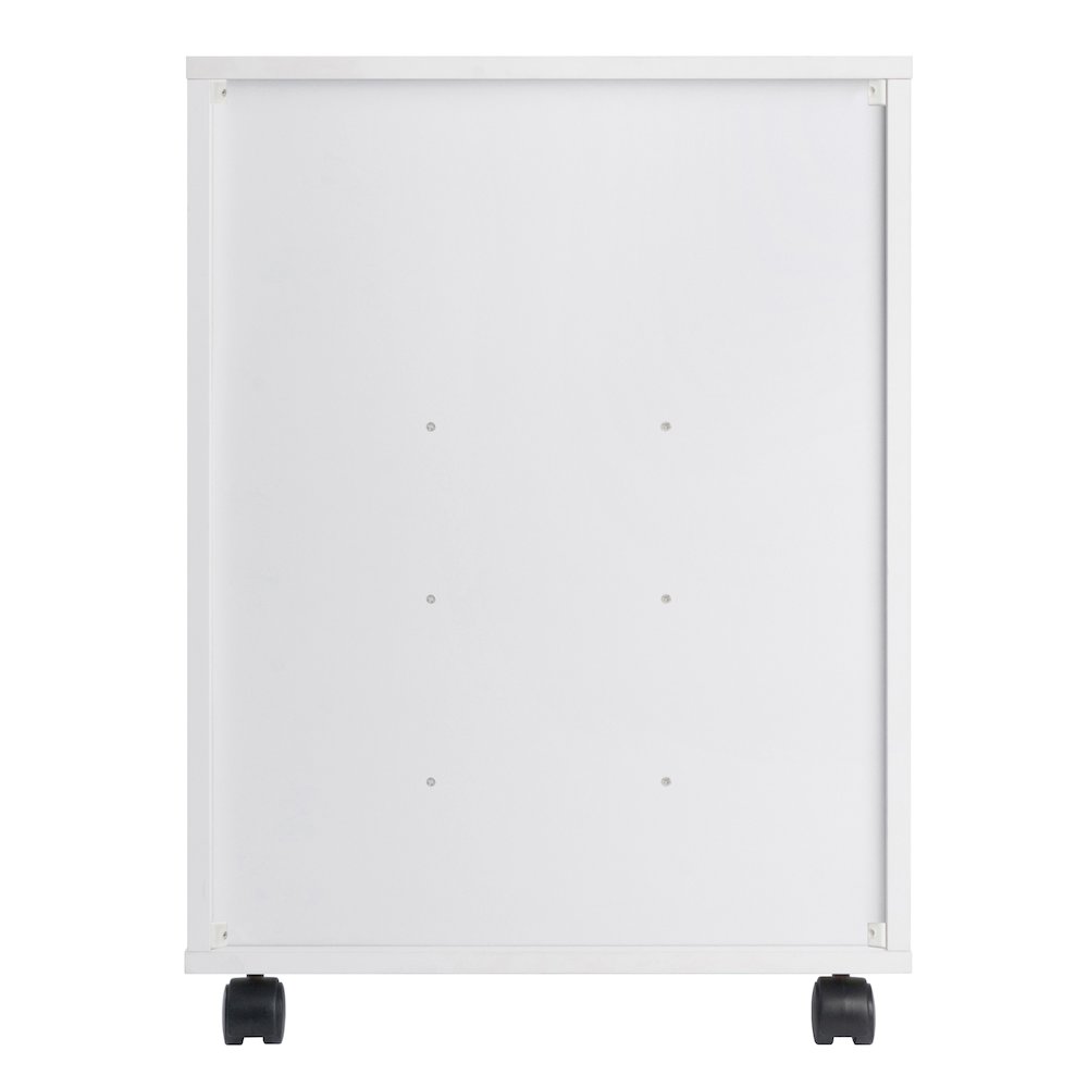 Norfolk 6 Bins, 2 Drawer Mobile Cabinet, White Finish