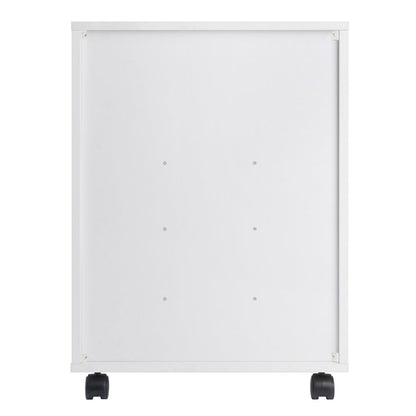 Norfolk 6 Bins, 2 Drawer Mobile Cabinet, White Finish