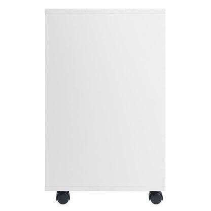 Norfolk 4 Bins, 2 Drawer Mobile Cabinet, White Finish