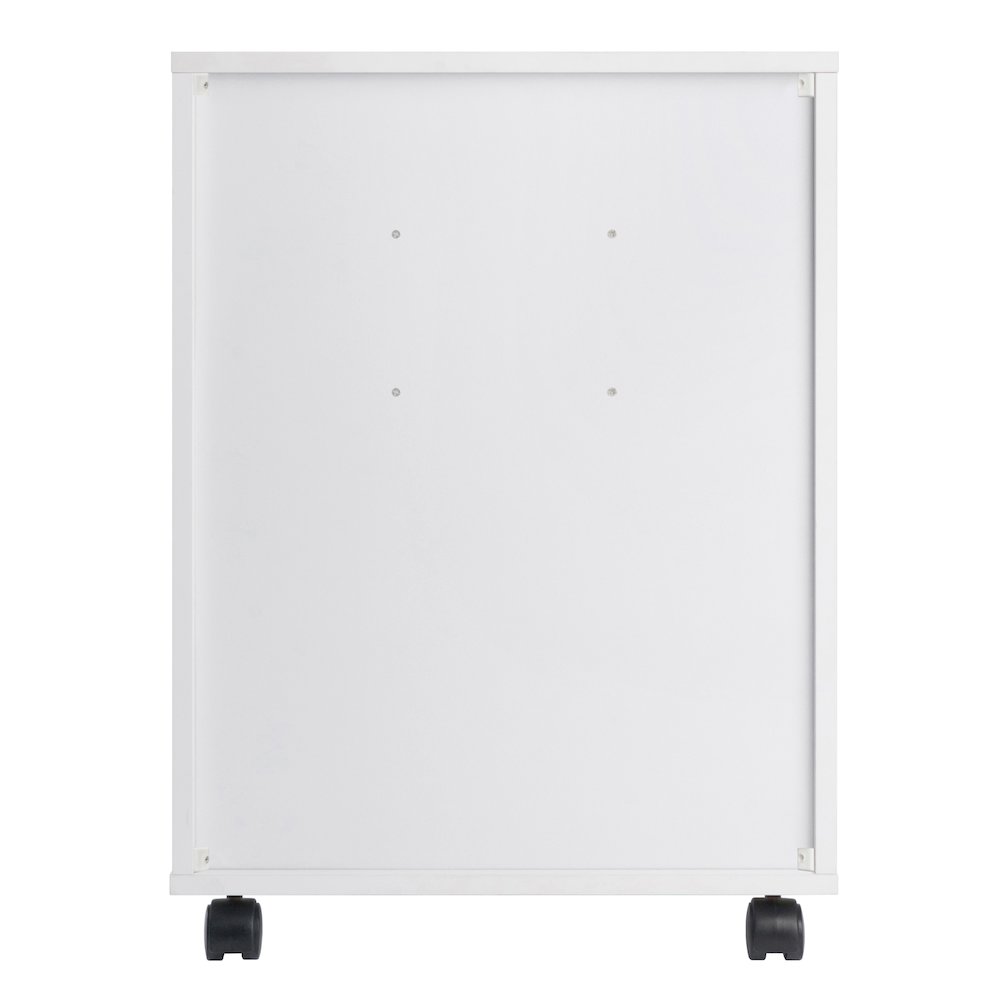 Norfolk 4 Bins, 2 Drawer Mobile Cabinet, White Finish