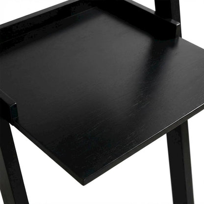 Black Leaning Desk, Ladder Design, Computer Table, Two Storage Shelves