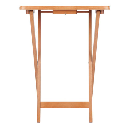 Teak Folding TV Tray Set – Small Sofa Tables for Living Room & Dining