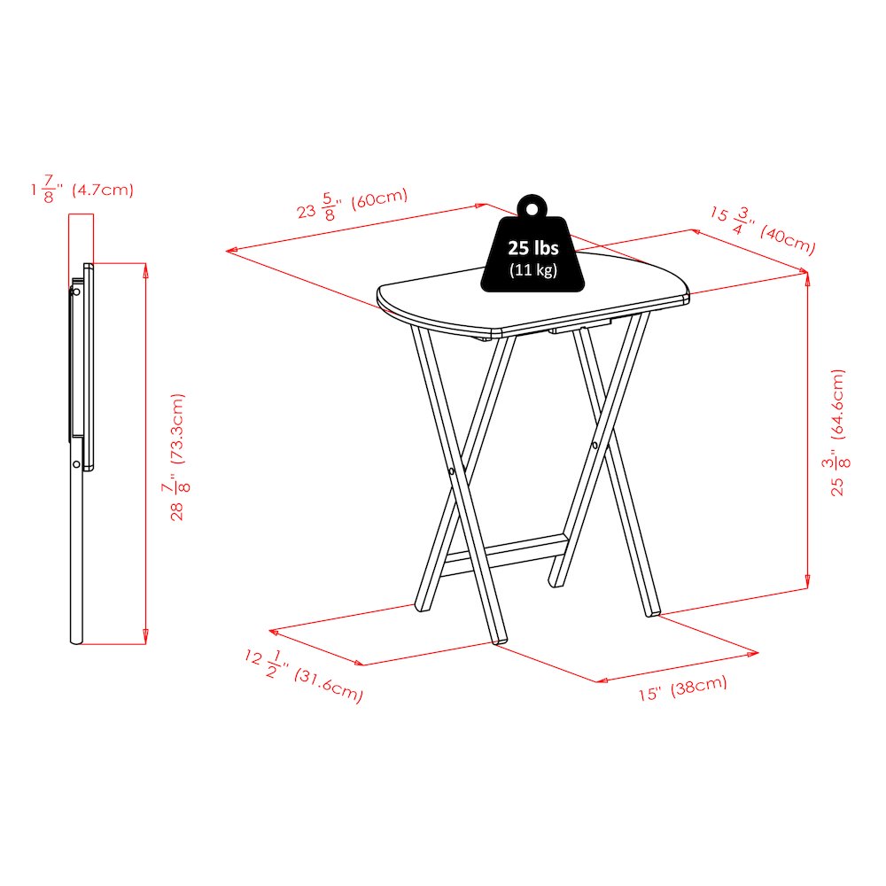 Corbett 2-Pc Oversized Snack Tables, White