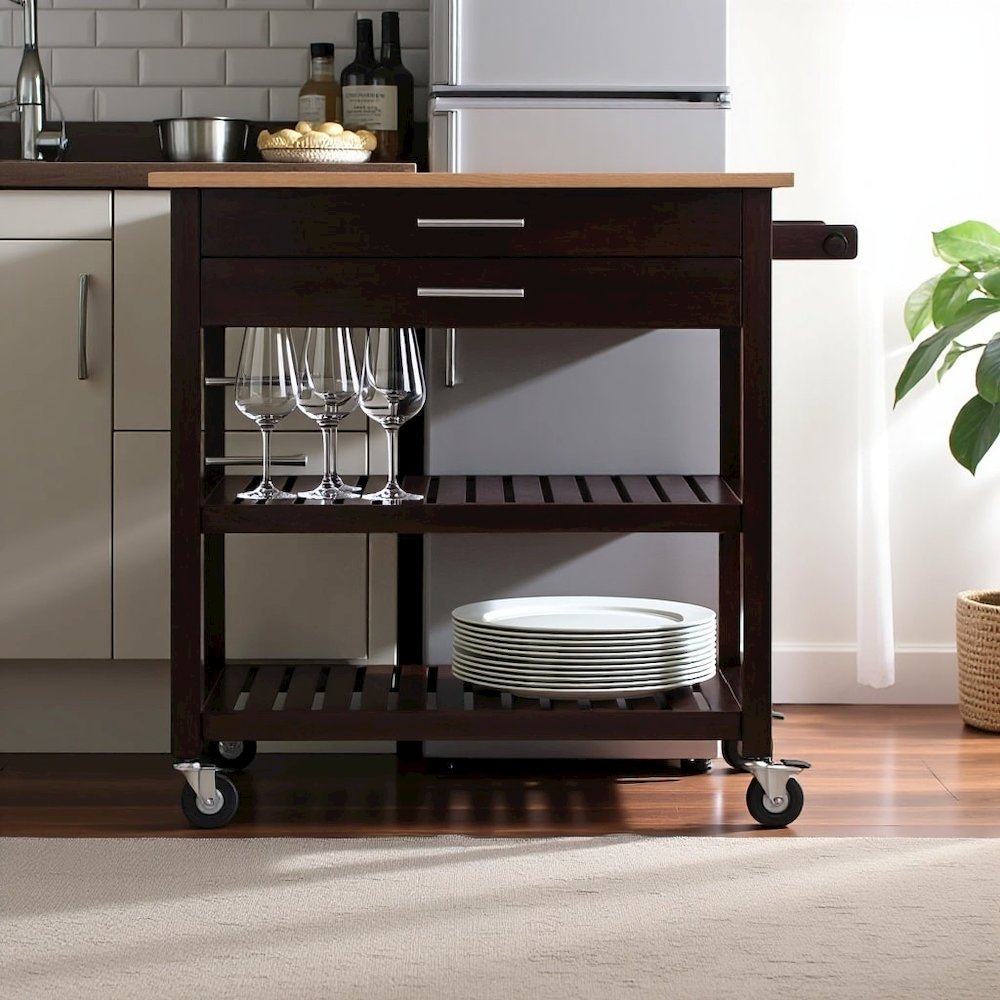 Kitchen Island on Wheels – Rolling Kitchen Island Cart with Ample Storage