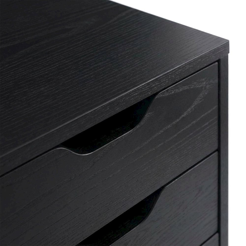 Composite Wood Buffet Cabinet with Open Shelves for Kitchen or Pantry, Black