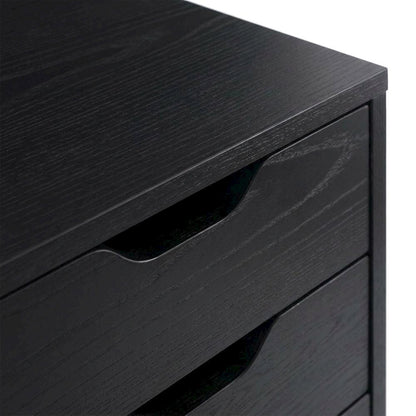 Composite Wood Buffet Cabinet with Open Shelves for Kitchen or Pantry, Black