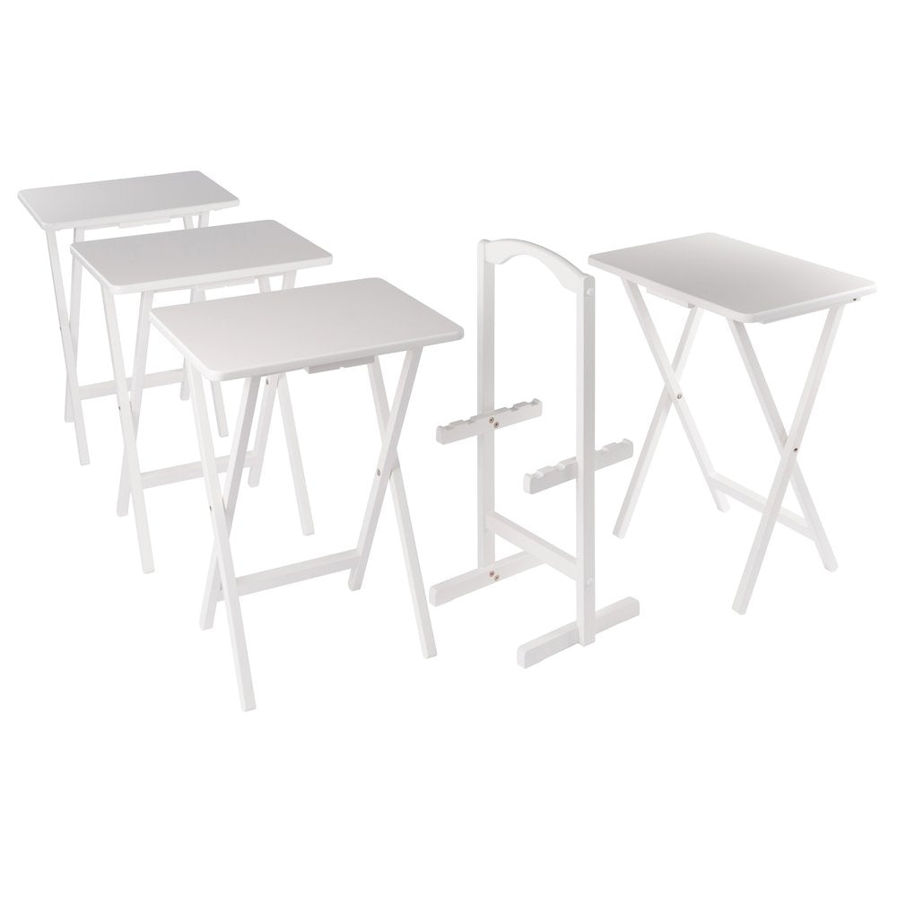 Alex 5-Pc Snack Table Set, White