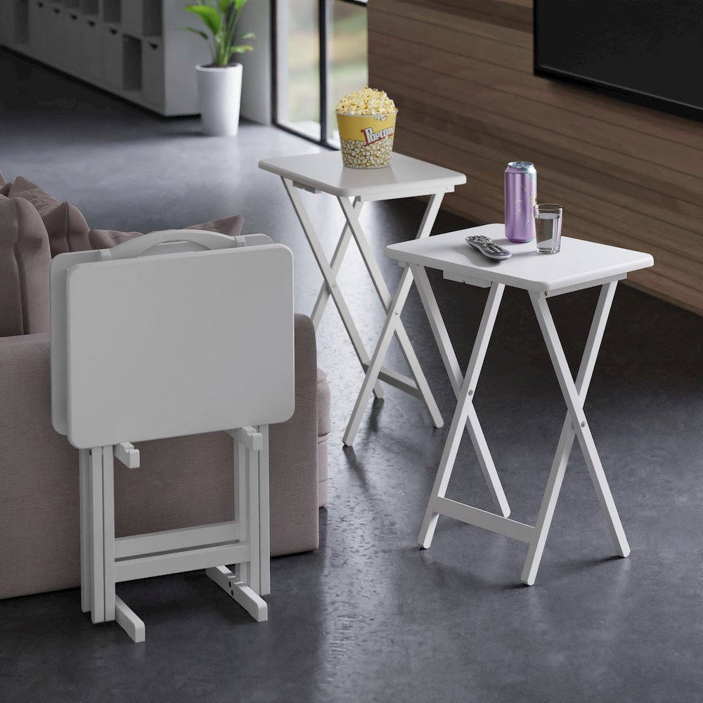 Alex 5-Pc Snack Table Set, White
