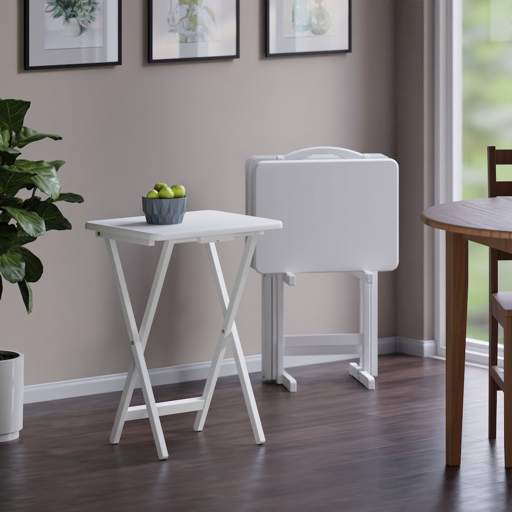 Alex 5-Pc Snack Table Set, White