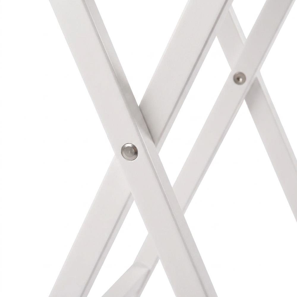 Solid Wood Folding TV Tray Table Set of 5, Portable Snack Tables, White