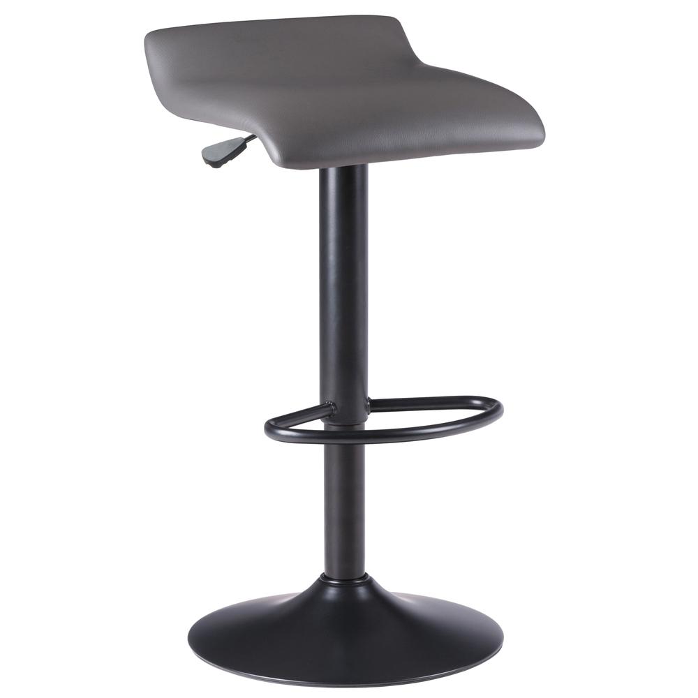Tarah Adjustable Swivel Stools, 2-Pc Set, Black & Slate Gray