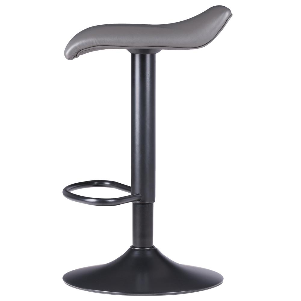 Tarah Adjustable Swivel Stools, 2-Pc Set, Black & Slate Gray