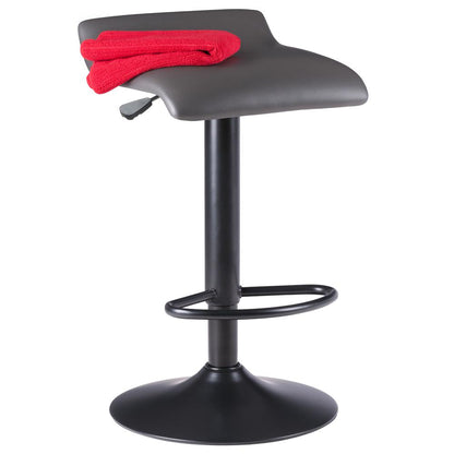 Tarah Adjustable Swivel Stools, 2-Pc Set, Black & Slate Gray