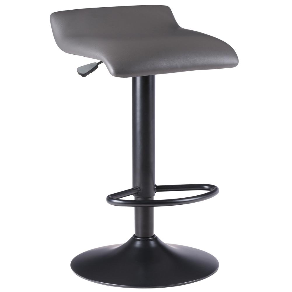 Tarah Adjustable Swivel Stools, 2-Pc Set, Black & Slate Gray