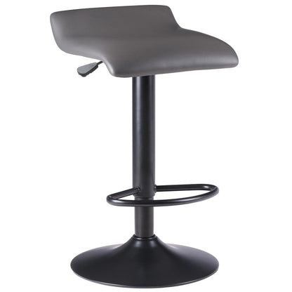 Tarah Adjustable Swivel Stools, 2-Pc Set, Black & Slate Gray