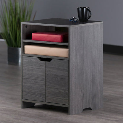 Nova Open Shelf Storage Cabinet, Charcoal