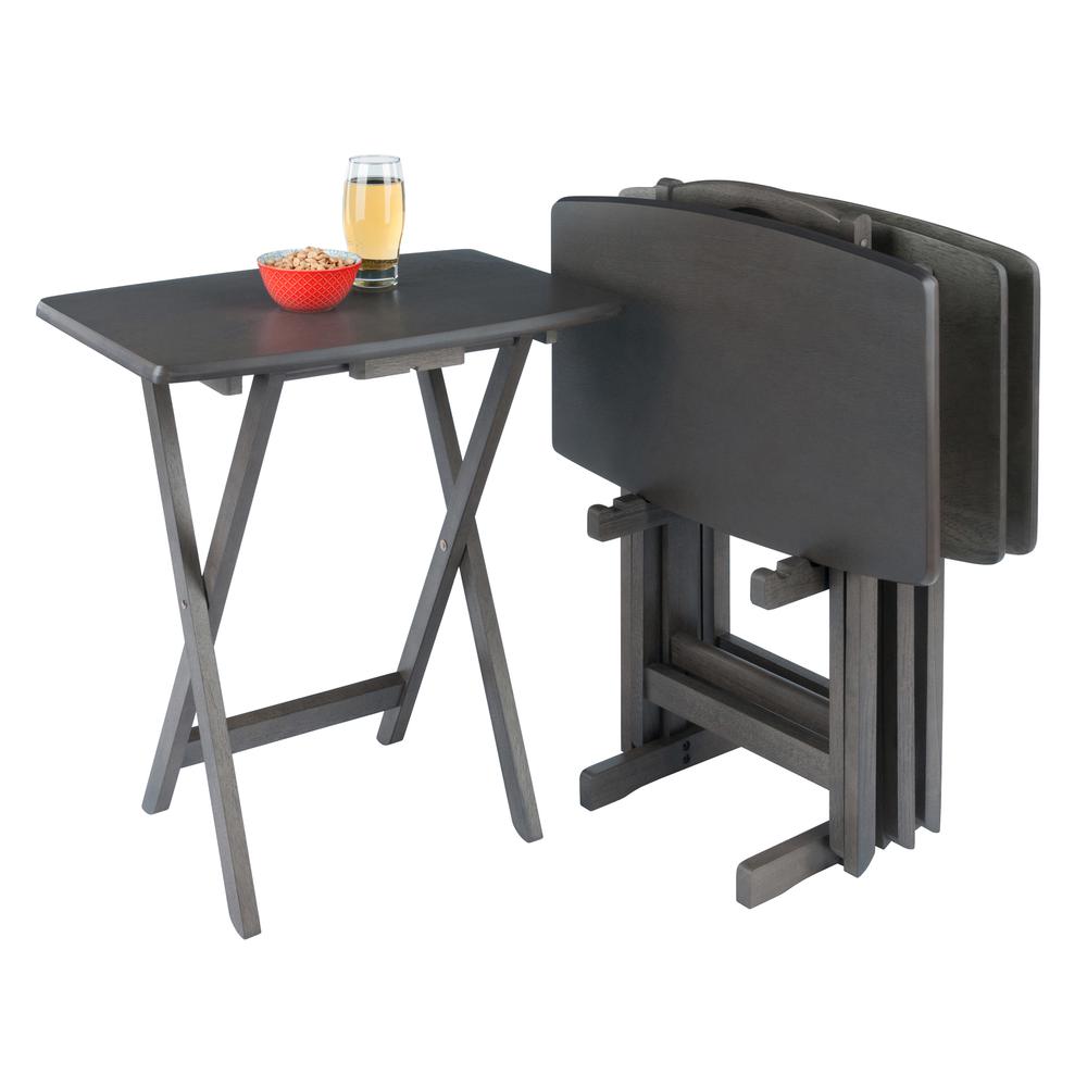 Dorian 5pc Oversized Snack Table Set, Oyster Finish