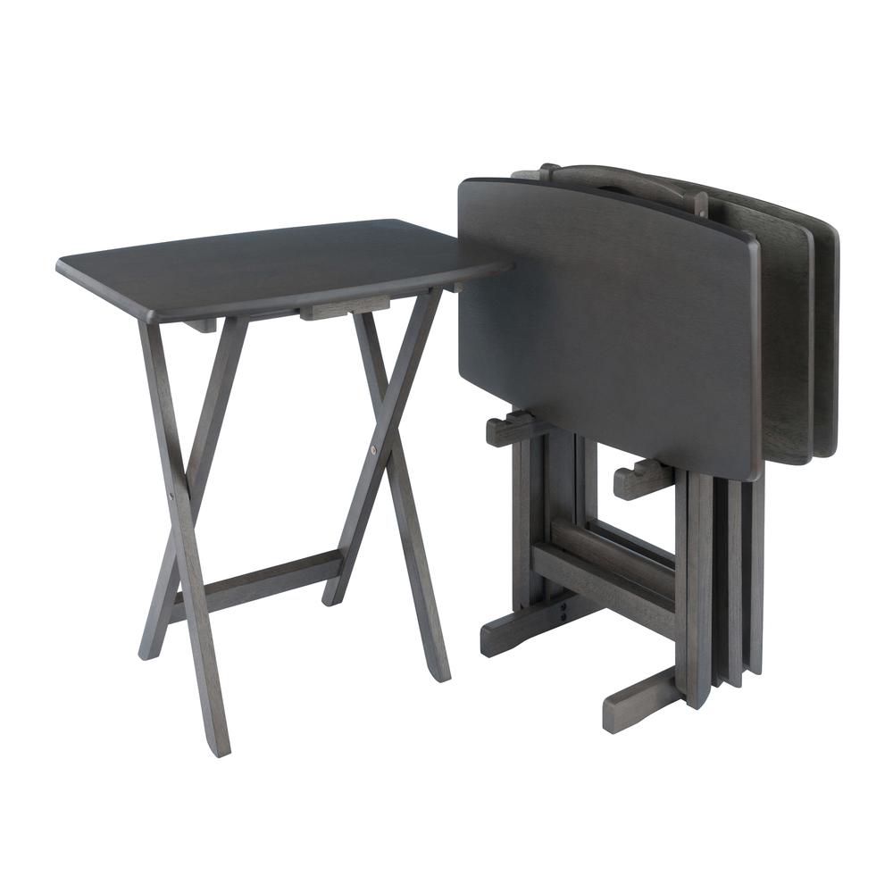 Dorian 5pc Oversized Snack Table Set, Oyster Finish