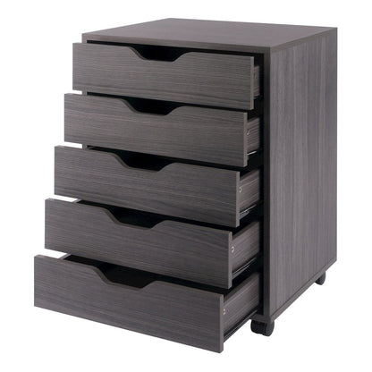 Halifax 5-Drawer Mobile Cabinet, Charcoal