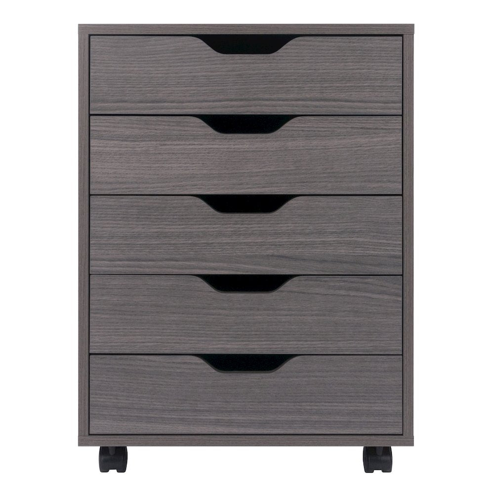 Halifax 5-Drawer Mobile Cabinet, Charcoal