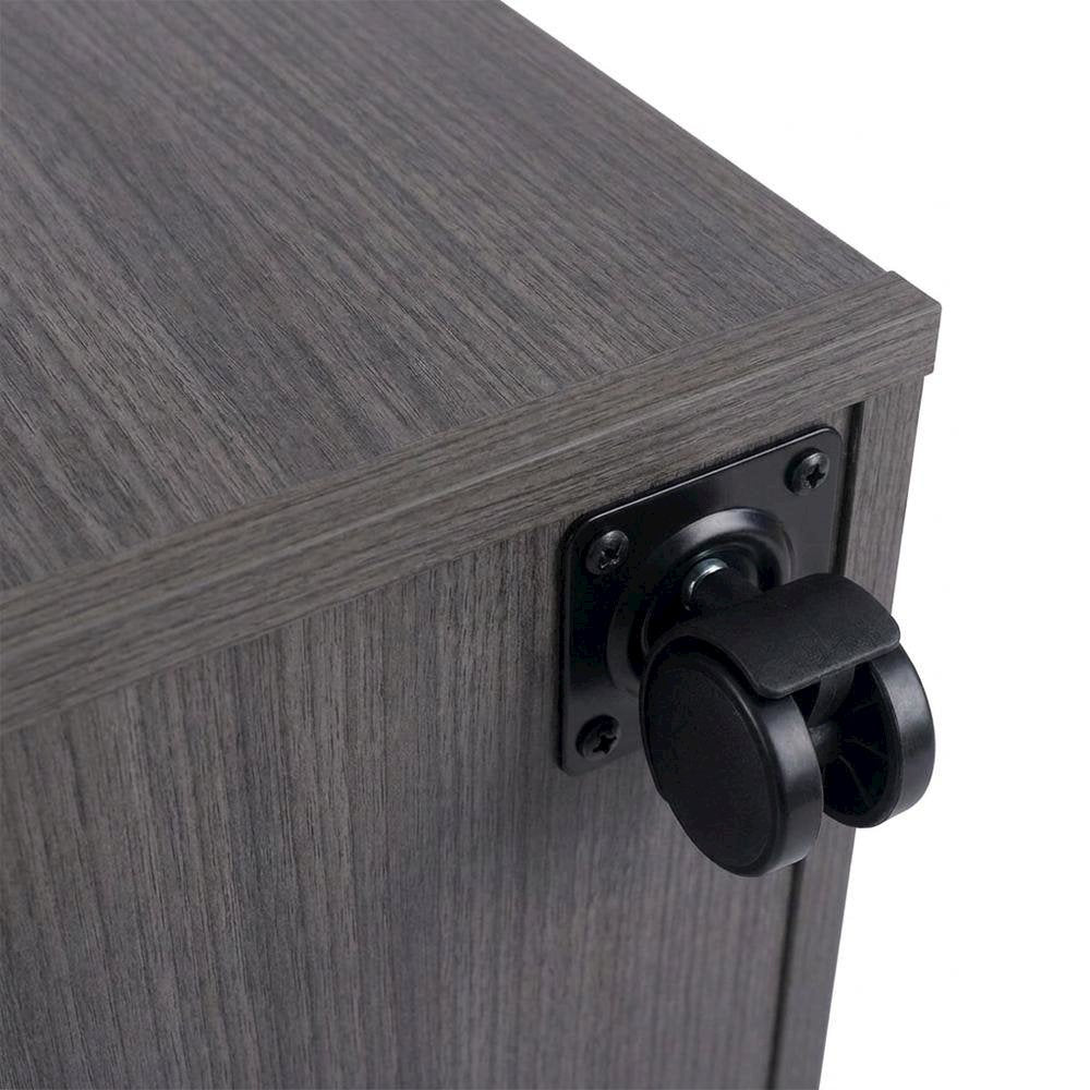 Composite Wood Rolling Drawer Cart with 5 Drawers on Casters, Charcoal