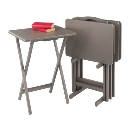 Alex 5-Pc Snack Table Set, Oyster Gray