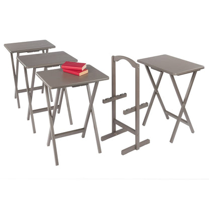 Alex 5-Pc Snack Table Set, Oyster Gray
