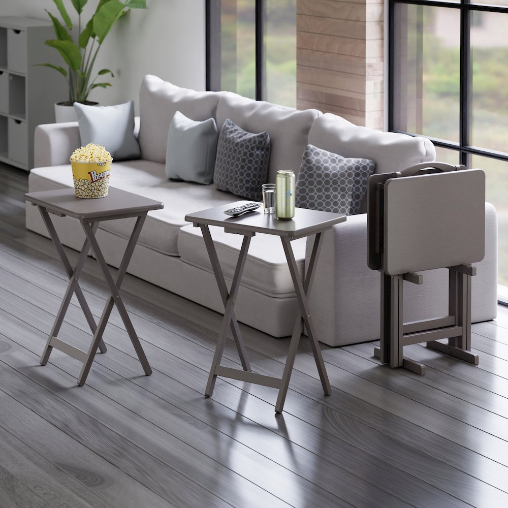 Alex 5-Pc Snack Table Set, Oyster Gray
