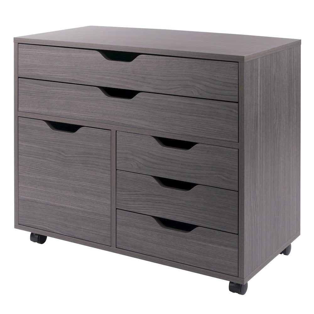 Halifax 3-Section Multi-Storage Mobile Cabinet, Charcoal