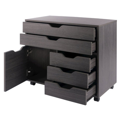 Halifax 3-Section Multi-Storage Mobile Cabinet, Charcoal