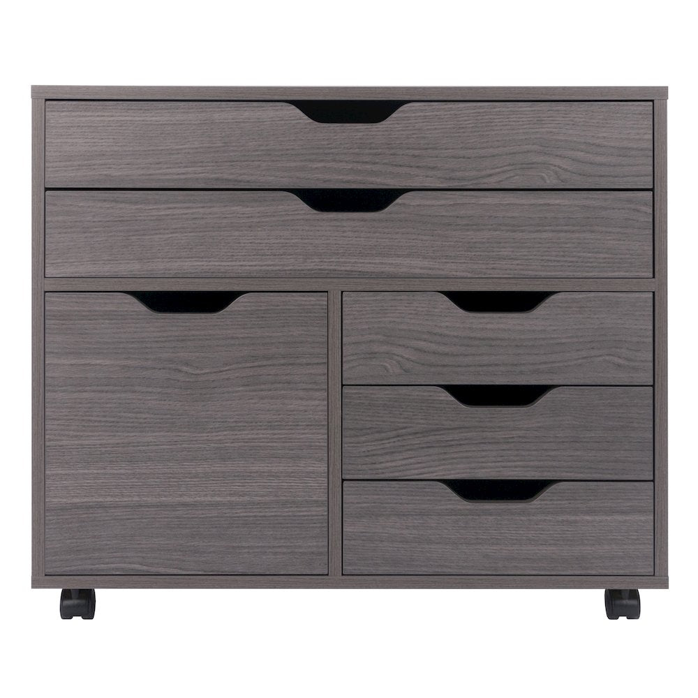 Halifax 3-Section Multi-Storage Mobile Cabinet, Charcoal