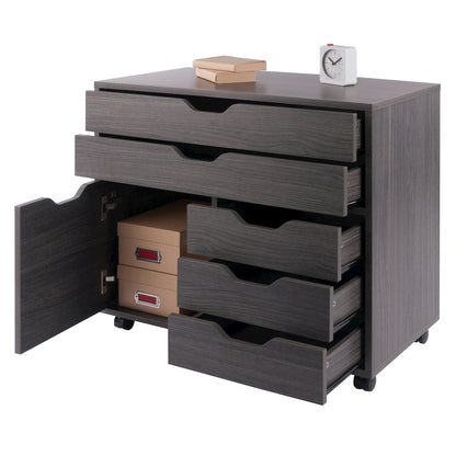 Halifax 3-Section Multi-Storage Mobile Cabinet, Charcoal