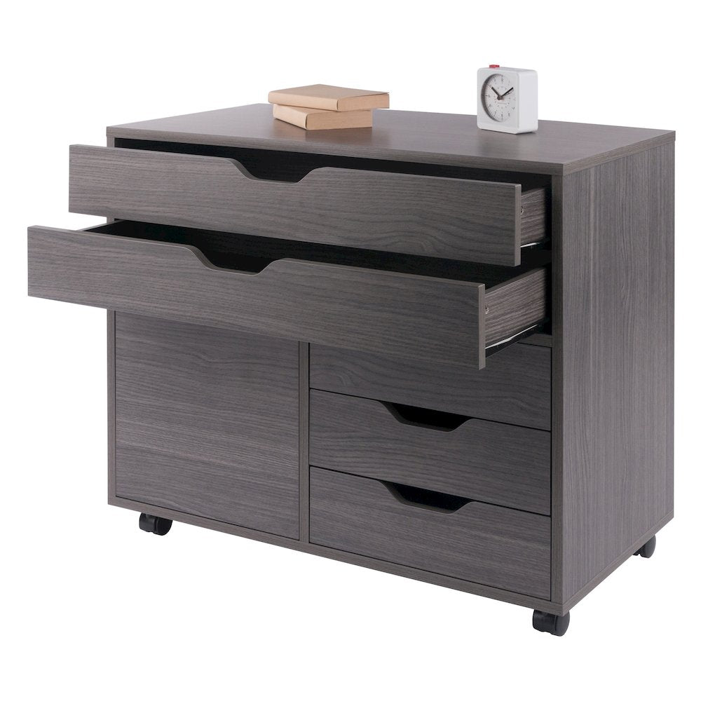Halifax 3-Section Multi-Storage Mobile Cabinet, Charcoal